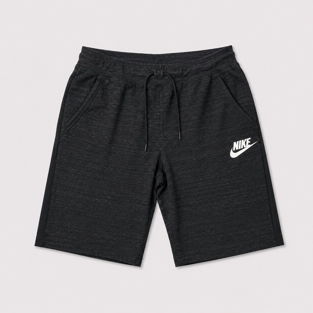 Nike Sportswear Mens S Tech Knit Shorts Black Gray Drawstring Zip Pocket